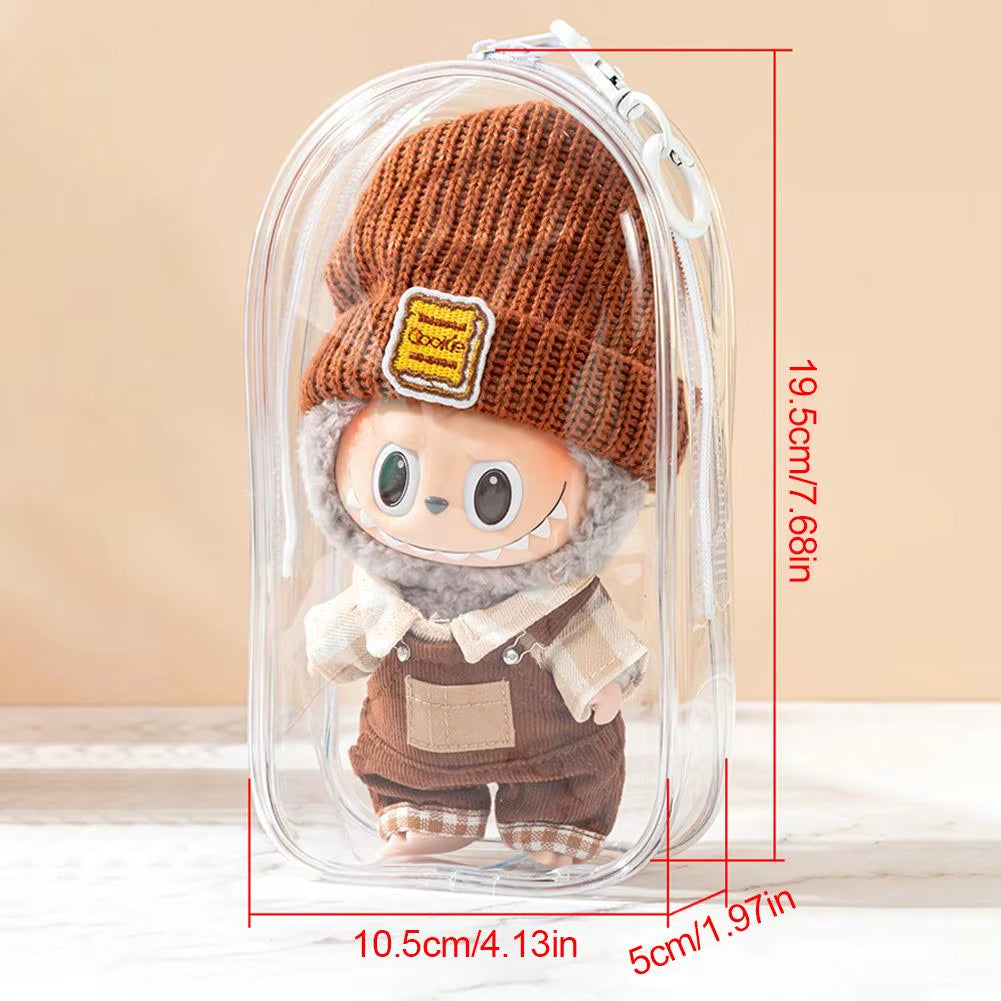 1Pc 19.5*10.5*5Cm Mystery Box Storage Case Doll Organizer Box Square Plush Dolls Display Bag for Labubu Doll Accessories